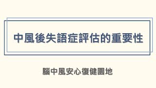 中風後失語症評估的重要性