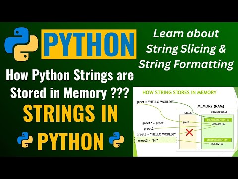 Python Strings in MEMORY 👀 STRINGS in PYTHON 😎 String SLICING ✂️ F-STRING Formatting