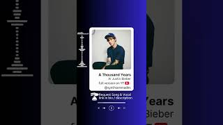 A Thousand Years  - AI Justin Bieber (AI Cover Song) #shorts
