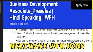 Nextwave latest recruitment work from home jobs||Jobs in Telugu WFH||Hyderabad Jobs