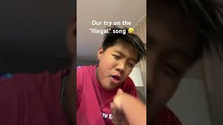 Our first try on the “Illegal” song🤣 #illegal #firsttry #funny  #funnyvideo @Basketball-t7x