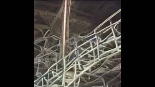 #text2video x:\ no way out indoor roller coaster 1996 #modelscope #thorpepark