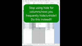 Stop using the hide/unhide feature.  Use this trick instead!