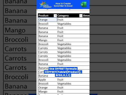 How to Create Scroll Bar in Excel  #excel #dataanalysis