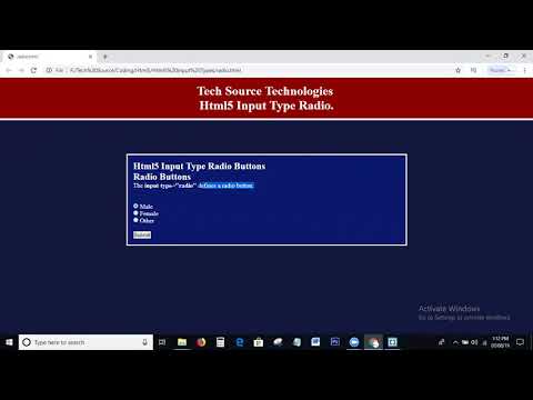 Html5 Input Type Radio Tutorial | Input type = "radio" | Html5 Input types Tutorial