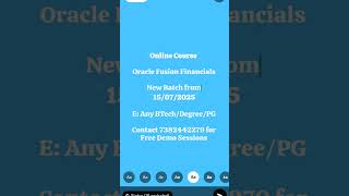 Oracle Fusion Financials Online Training #oracle #jobs #training