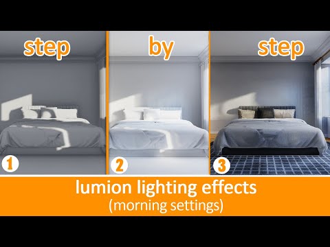 lumion interior render- lighting effects and settings tutorial (part 1-morning light)