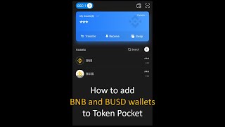 How to Add bnb and busd wallet to Token Pocket