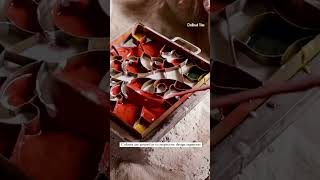 How Athangudi Tiles Are Made – Pouring Oxides into Stencils 🎨 #indiancraft  #shorts #chettinadtiles