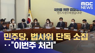 민주당, 법사위 단독 소집‥"이번주 처리" (2022.04.25/뉴스데스크/MBC)