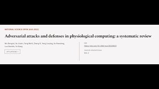 Adversarial attacks and defenses in physiological computing: a systematic review | RTCL.TV