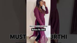 Georgette purple coloured kurthi from @flipkart #kurthihaul #flipkarthaul #grwm#musthaves #kurti