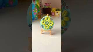 Mini Mandala Magic | Lippan Art with Clay & Mirror on Canvas #diy #craft #art #shorts