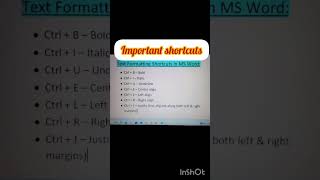 #Text formatting shortcuts in MS Word