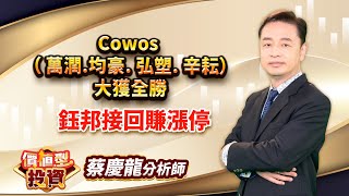 中視【價值型投資】20240730 #蔡慶龍：Cowos （ 萬潤.均豪. 弘塑. 辛耘）大獲全勝 鈺邦接回賺漲停 #中視新聞 #蔡慶龍 #價值型投資 #摩爾證券投顧