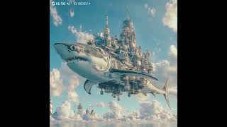 Flying Airship Aeroplane Whale and Shark Fish Created  by Kling AI