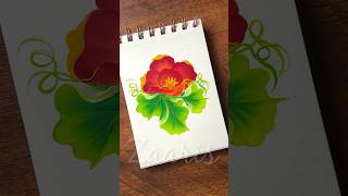 🌺❤️🌿💯🎨🫶🎉Vibrant Flower & Leaves 3D PAINTING, using acrylic paints 🎨💯🎉🫶🌿❤️🫠 #shorts