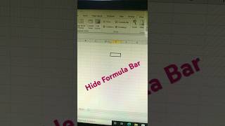 Hide Formula Bar in Excel || #excel #viralvideo #foryou