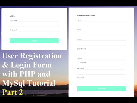 User Registration and Login Form with PHP and MySQL Tutorial 2 - Create Registration Form