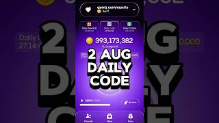 Gemz Daily Code 2 August #gemzdailycode #gemzcode #todaycode #gemz #gemzcoin #fypyoutube #airdrop