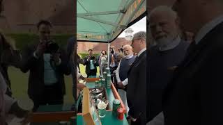 Prime Minister Narendra Modi does a Chai pe Charcha with UK PM Starmer