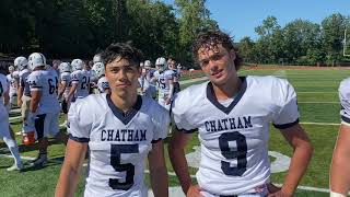 Chatham football players Owen Walewander, Jackson Hodges and Jax Ulbrich
