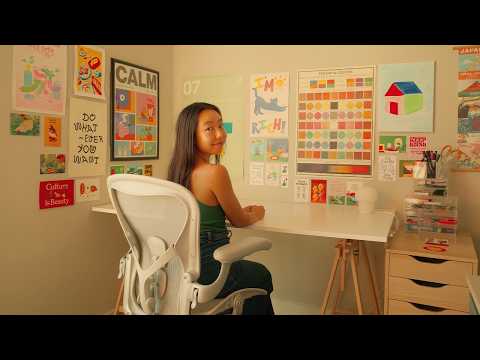 life as a 25 y/o graphic designer in LA | office makeover, design work tour, crafts n' more!
