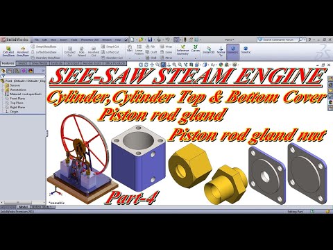 VERTICAL TWO CYLINDER SEE-SAW STEAM ENGINE PART-4 IN SOLIDWORKS