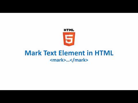 Mark Text Element in HTML