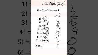 How to Find Unit Digit of the Factorial Sum #short #algebra #math