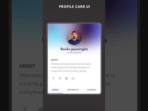 25/100 Html/CSS Animation: Profile Card UI #shorts