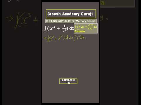 CUET 2025 Maths Short Tricks 💡|Integral cuet 2025 maths paper solution |cuet 2025 maths memory based