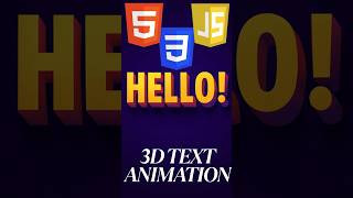 😎 Creat cool 3d text animation using html css 🤘🏻