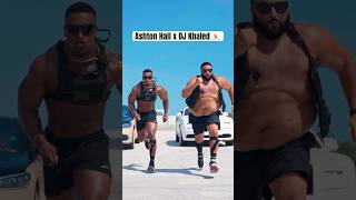 DJ Khaled & Ashton Hall training 💪