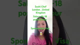 Sushi Chef Urgent!!!#hiring #sushi #workabroad #sushichef #japanese #chefs #abroqd #cookjobs