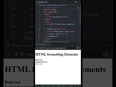 HTML formatting Elements #webxcreator