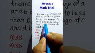 Average Short Trick in Hindi | Average Questions| Math Trick| Math Question| #shorts