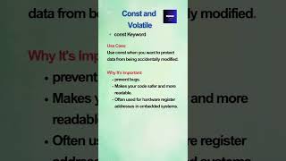 Const & Volatile in C/C++ | Explained with Examples | Interview & Embedded Concepts #shortsfeed #job