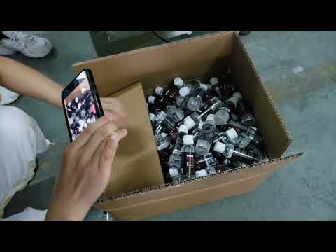 flip top caps capping with 4 heads filler &bottles labeller machine for U S Customer