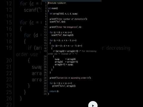 Write a program to implement bubble sort in C language.              #coding