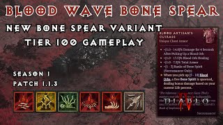 Blood Wave Bone Spear Necromancer Tier 100 Path of the Blind Deathless Chillrun + Build After