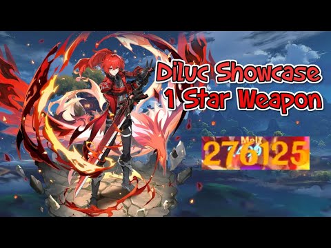 Diluc Showcase But Weapon Is different ? - Genshin Impact