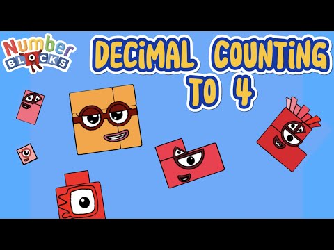 Numberblocks Decimal Counting to 4 ｜Algodoo