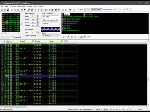 Bad Apple!! 8-Bit version (NES 2A03 Chiptune) Famitracker