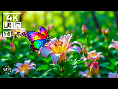 Emerald Dream 4K 🦋🎶  Butterfly Symphony and Soothing Piano in a Green Oasis