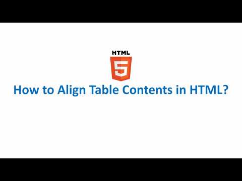 How to Align Table Contents in HTML?