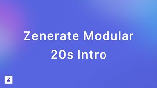 Dive into Zenerate in 20 seconds
