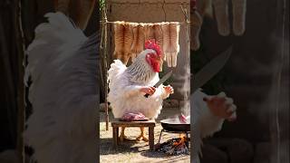 Chicken Ties Cat, And Start Cooking 🍳 #CatVsChicken #AiFun #AnimalDrama