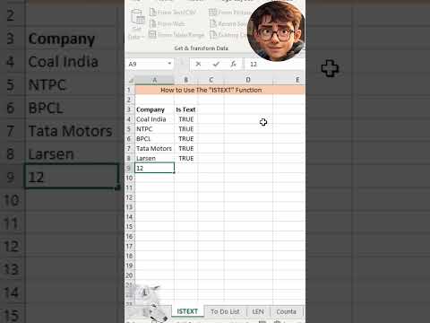 How to Use ISTEXT Function #excel #microsoft #msoffice #excelclasses