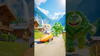 Cute cat chased by cabbage monster #nekofriends #catlovers #catshorts #catvideos #funnycats #cutecat